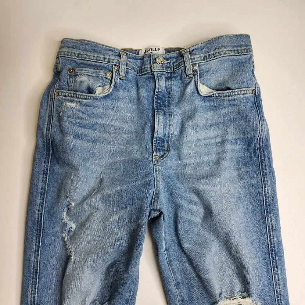 AGOLDE Roxanne Super‎ High Rise Distressed Jeans a051-812 Size 29